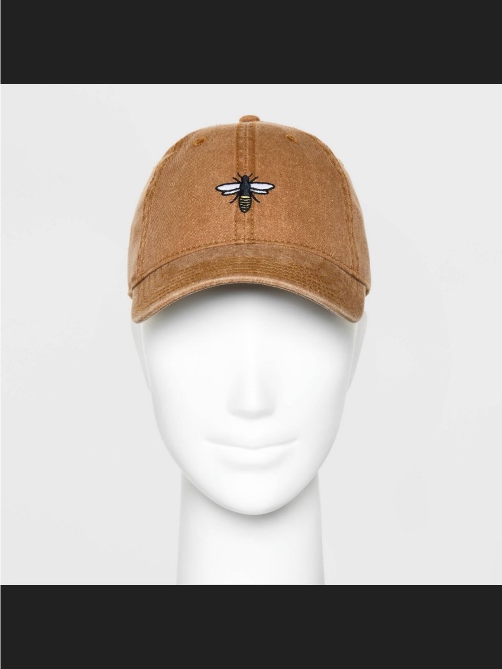 Women’s Tan Bee Embroidered Baseball Cap - Mighty Fine - Picture 2 of 4